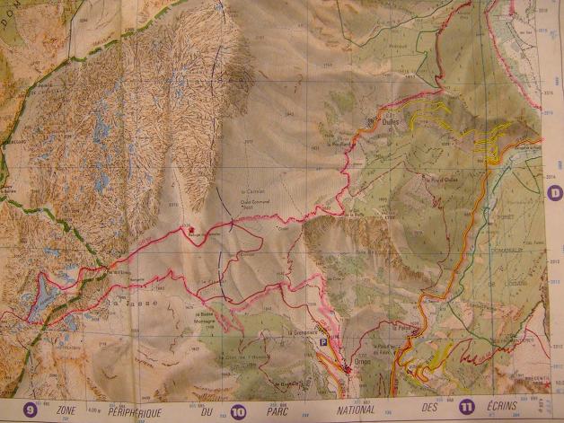 vue de l'itinéraire prévu