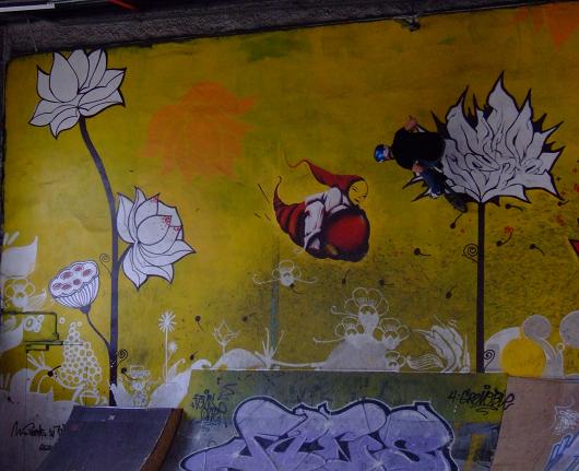 Victor dans ses oeuvres. C'est possible de rouler presque jusqu'au plafond......surtout que les 